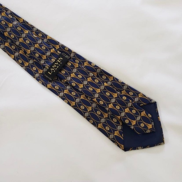 Men's 100% Silk Lanvin Paris Necktie - Picture 4 of 7